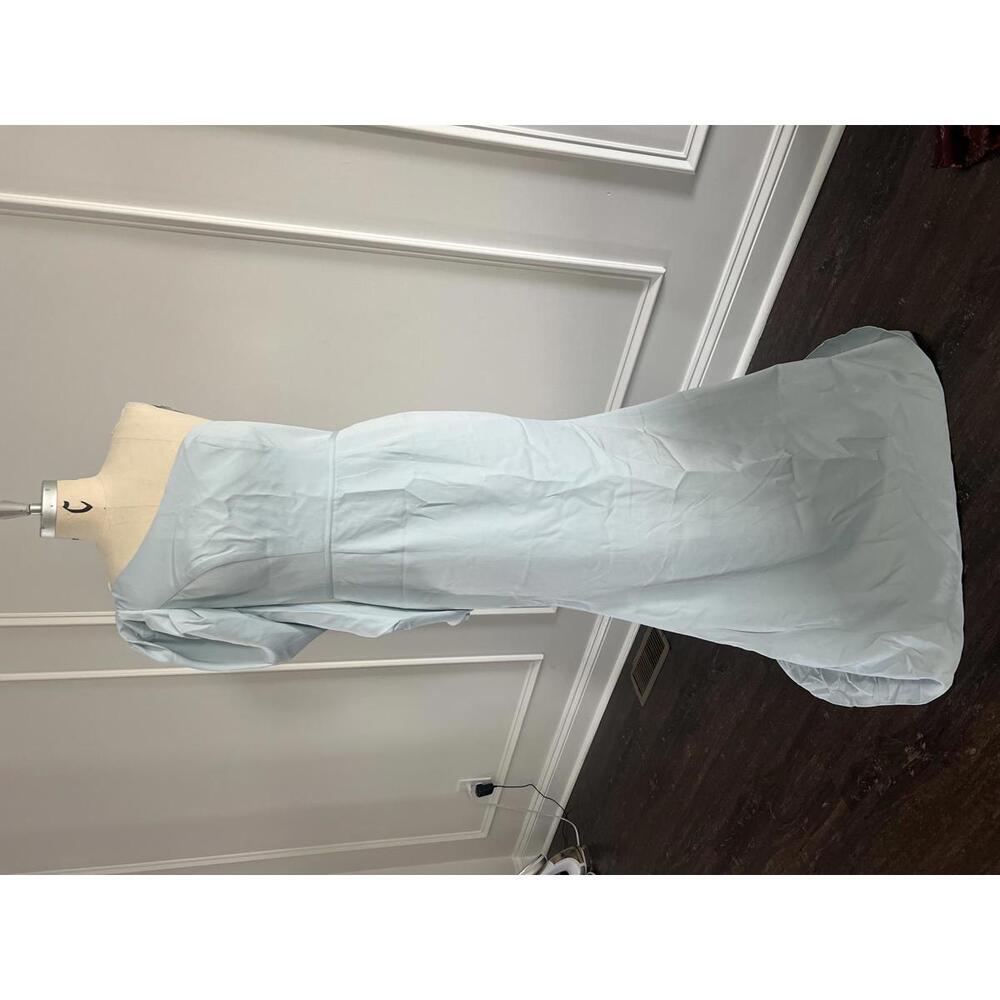 Ieena for Mac Duggal - Light Blue One Puff Sleeve Evening Gown, Size 10 - Picture 4 of 13